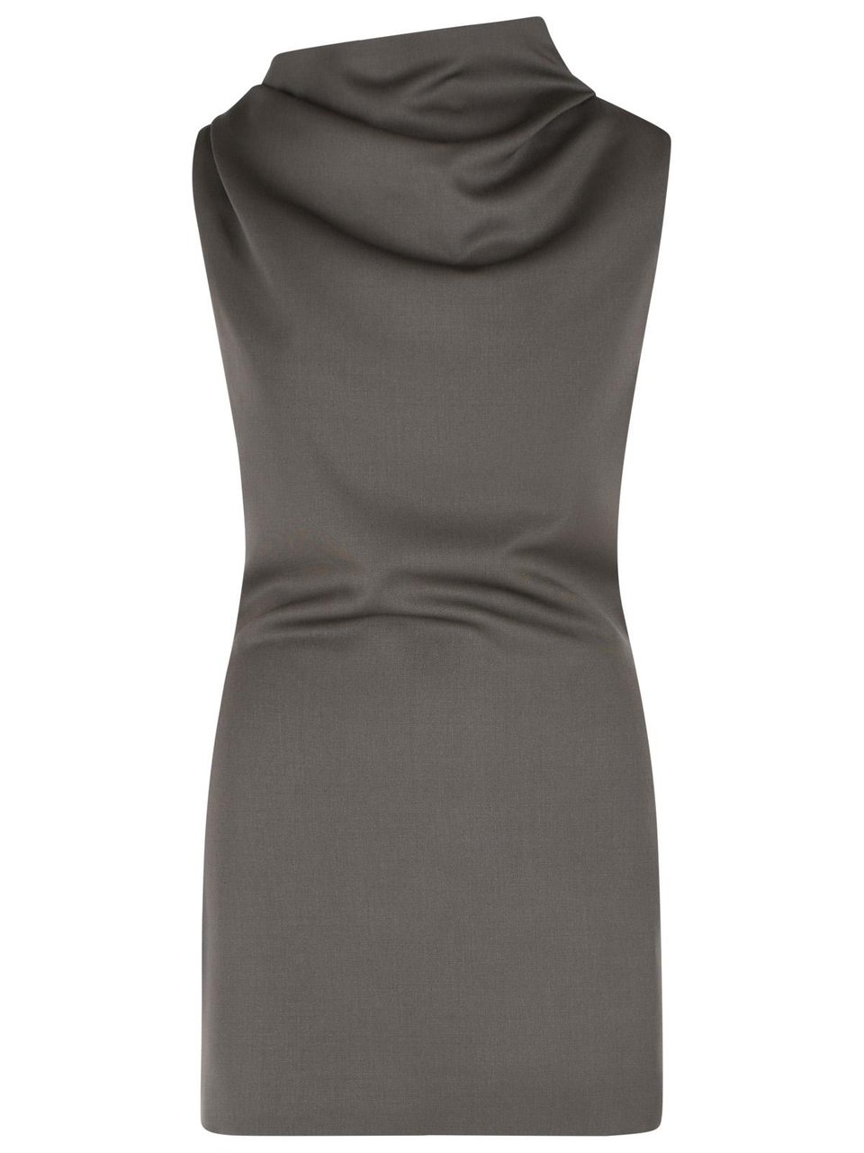 Khaite 'Astor' Mini Dress In Brown Virgin Wool Grijs