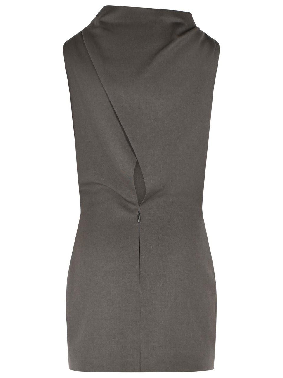 Khaite 'Astor' Mini Dress In Brown Virgin Wool Grijs