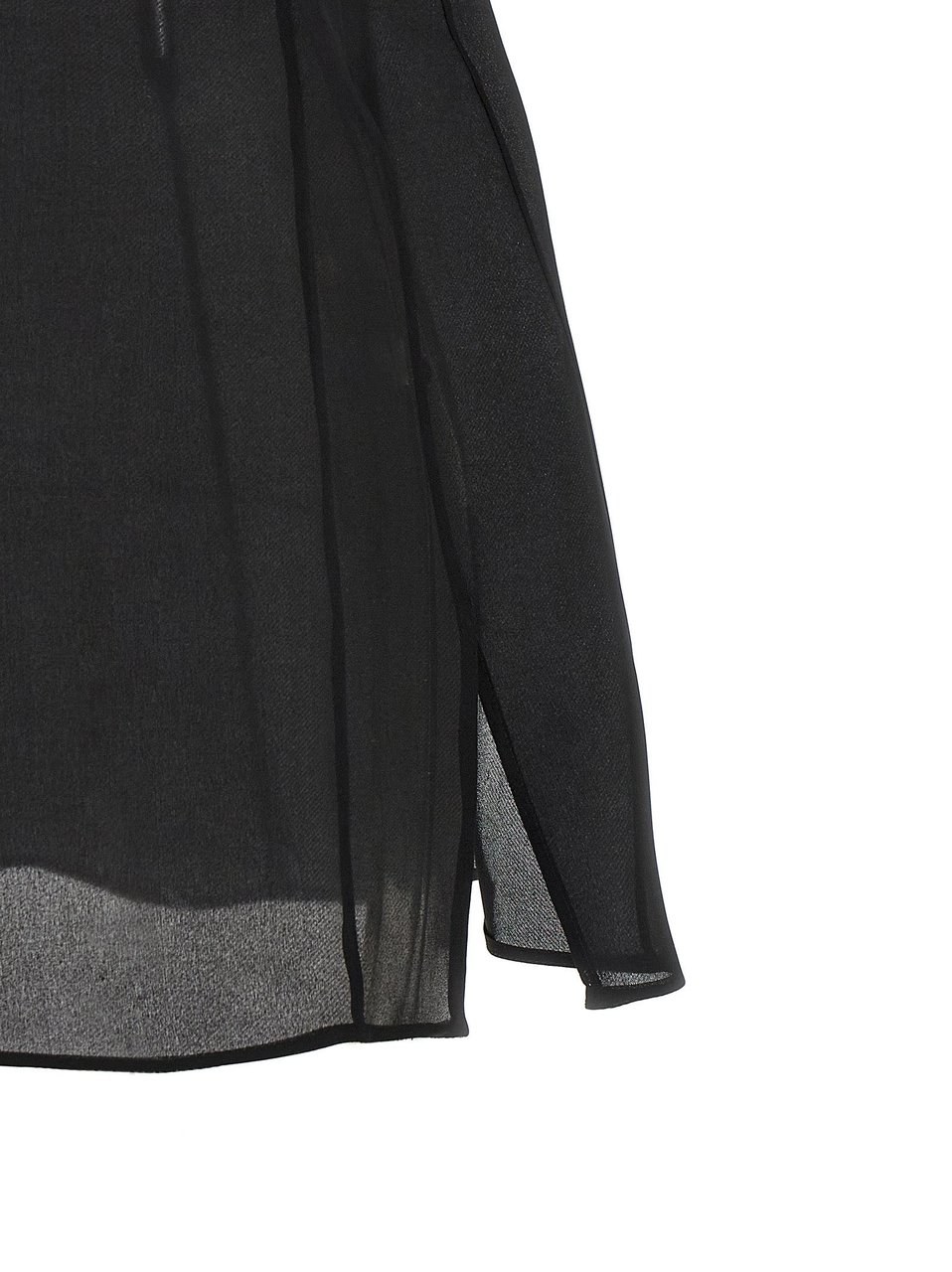 Khaite Black Silk Tank Tops Zwart