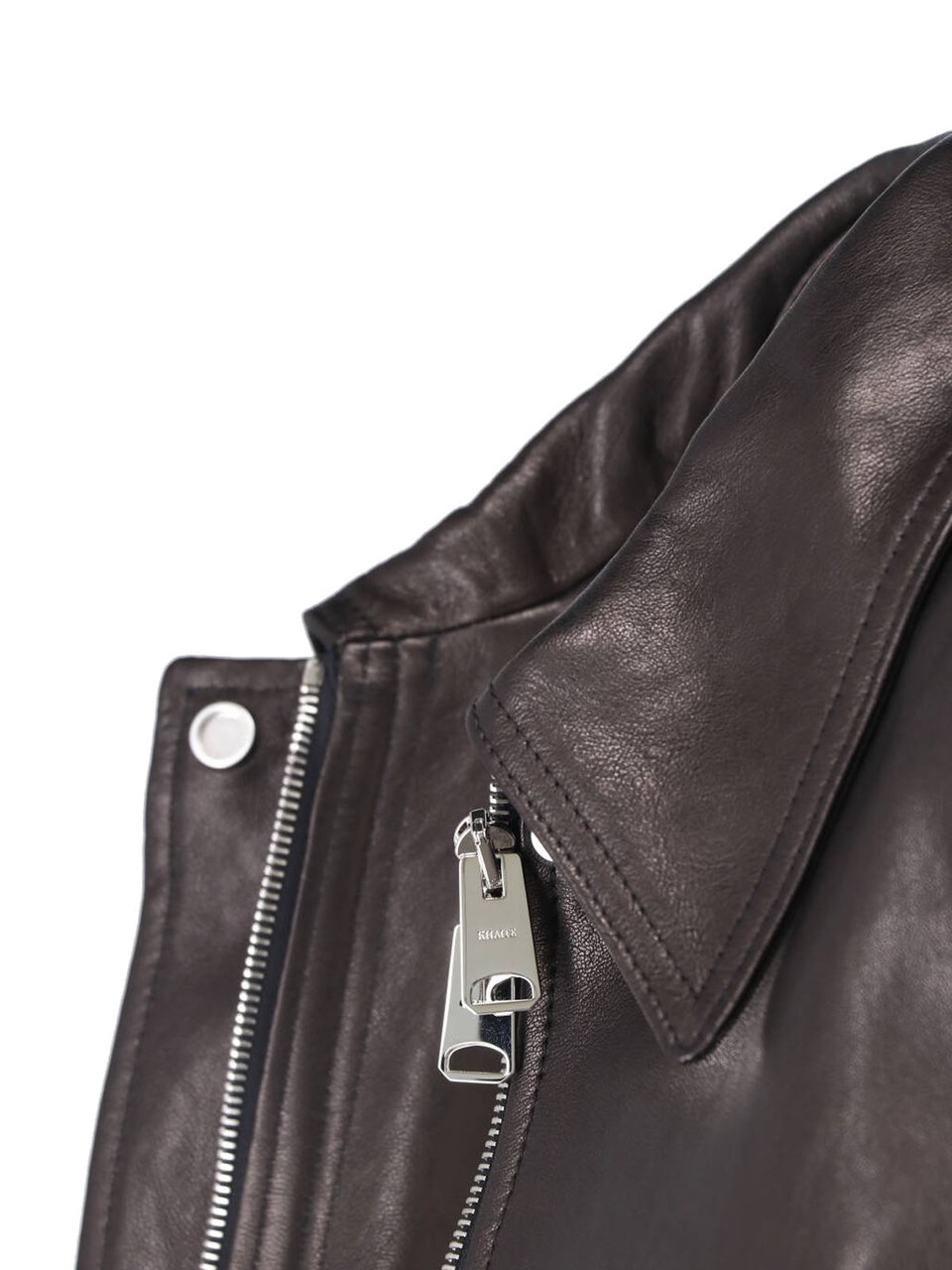Khaite Cropped Lamb Nappa Leather Jacket with Pointed Collar Zwart