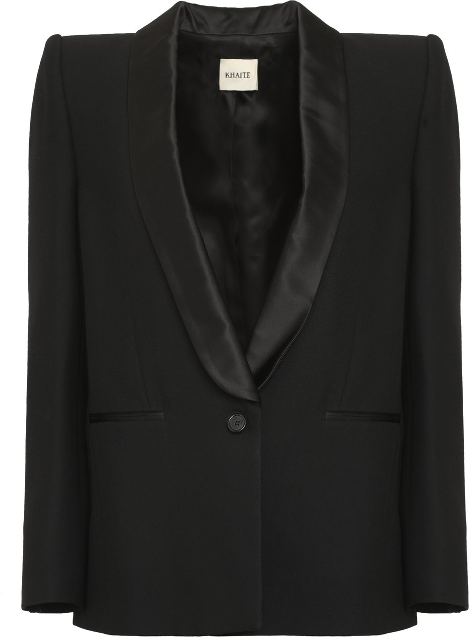 Khaite Helio Single-breasted one button jacket Zwart