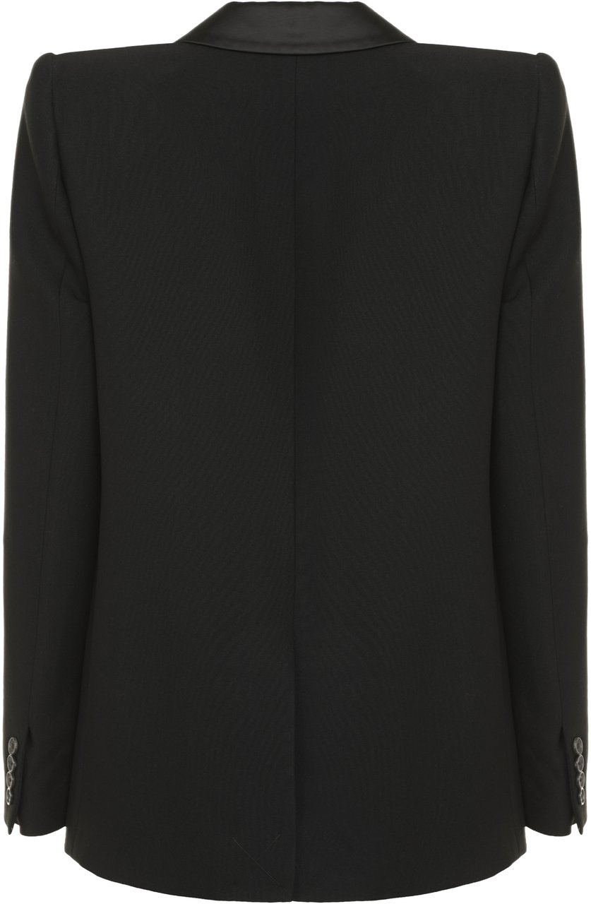 Khaite Helio Single-breasted one button jacket Zwart