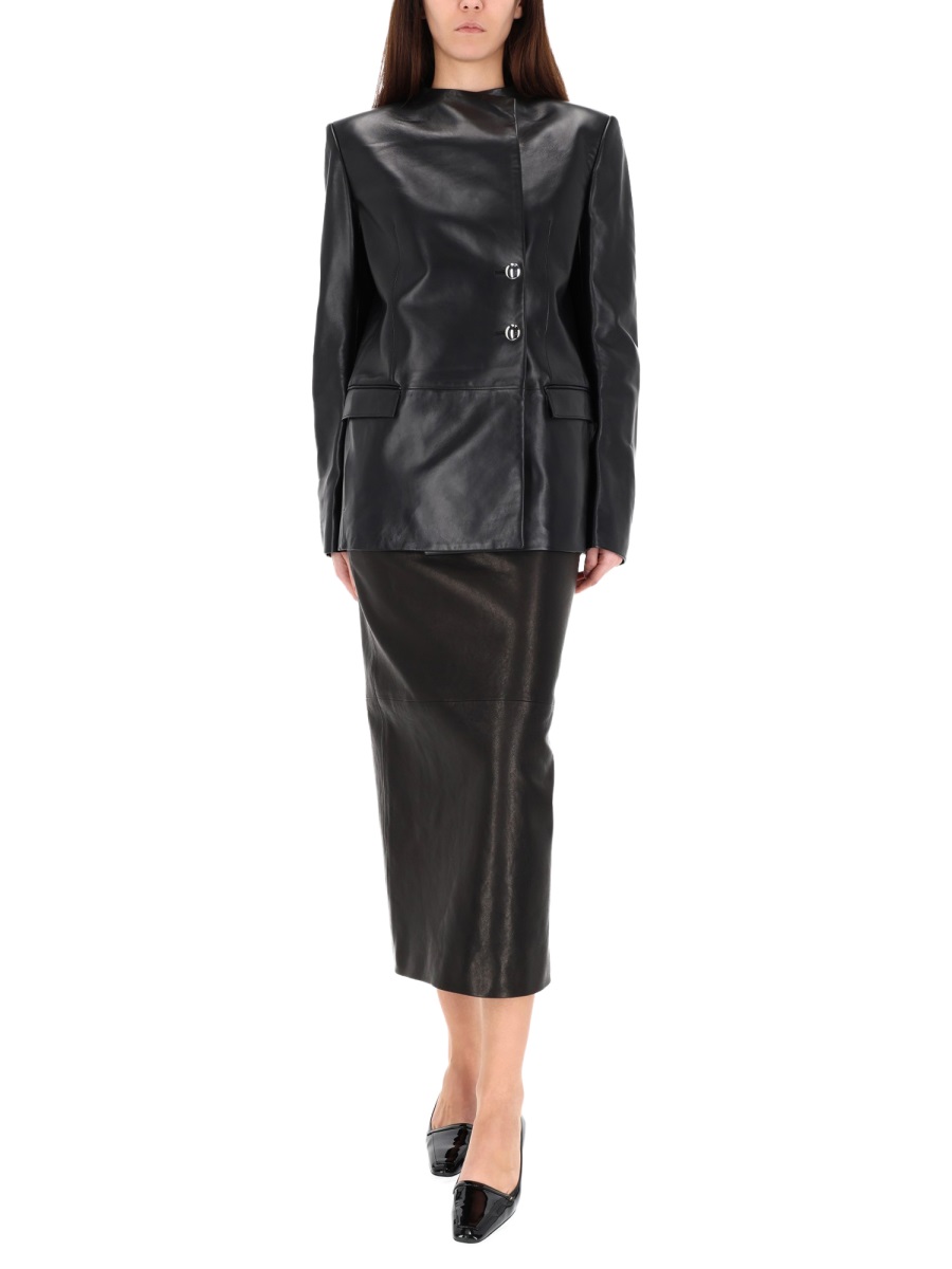 Khaite Elona Lamb Leather Jacket Zwart
