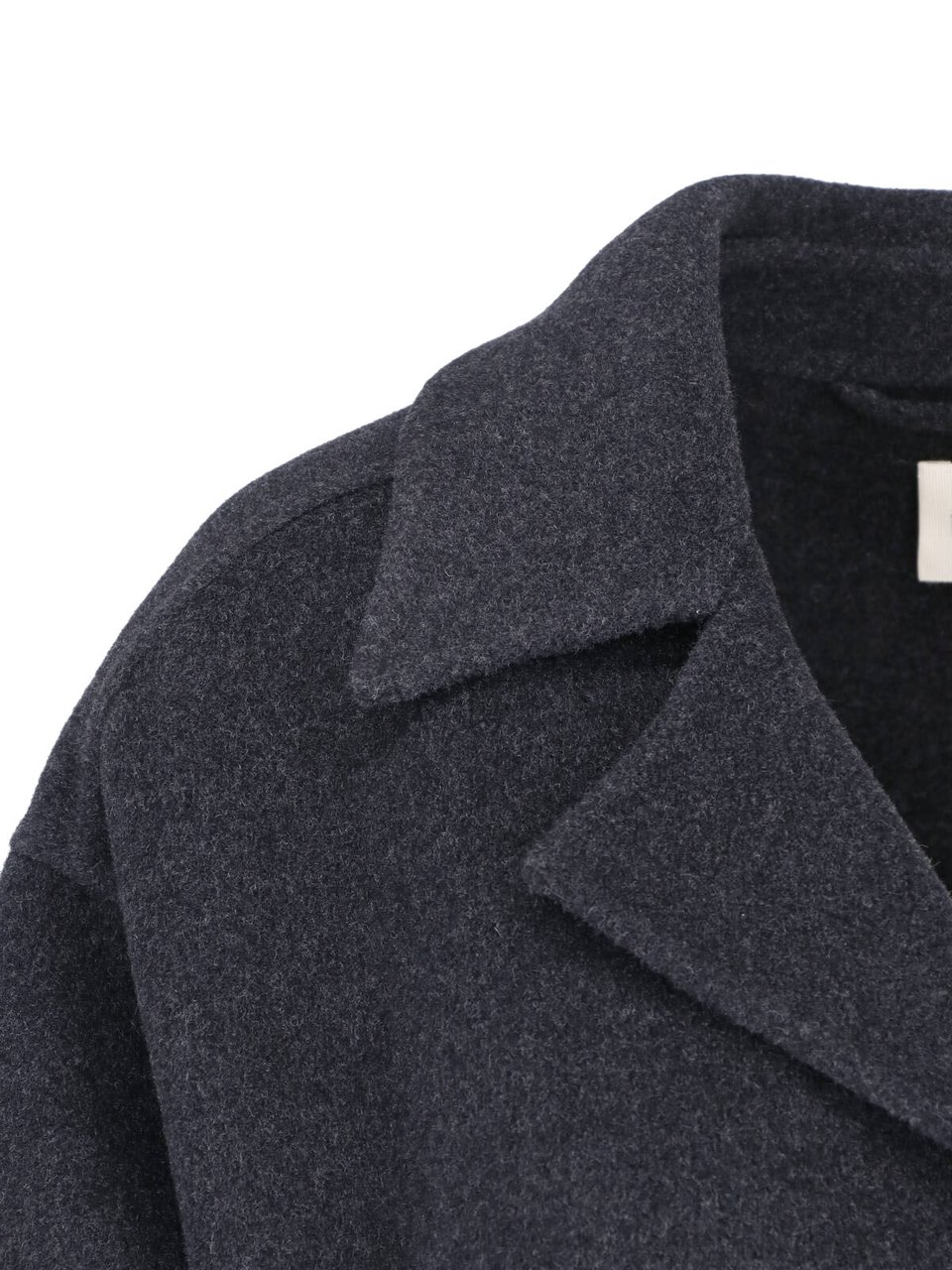Khaite Textured Grey Wool Jacket with Classic Lapel and Belted Waist Grijs