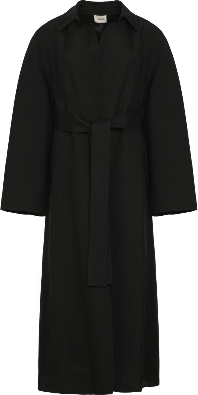 Khaite Roth viscose blend coat Zwart