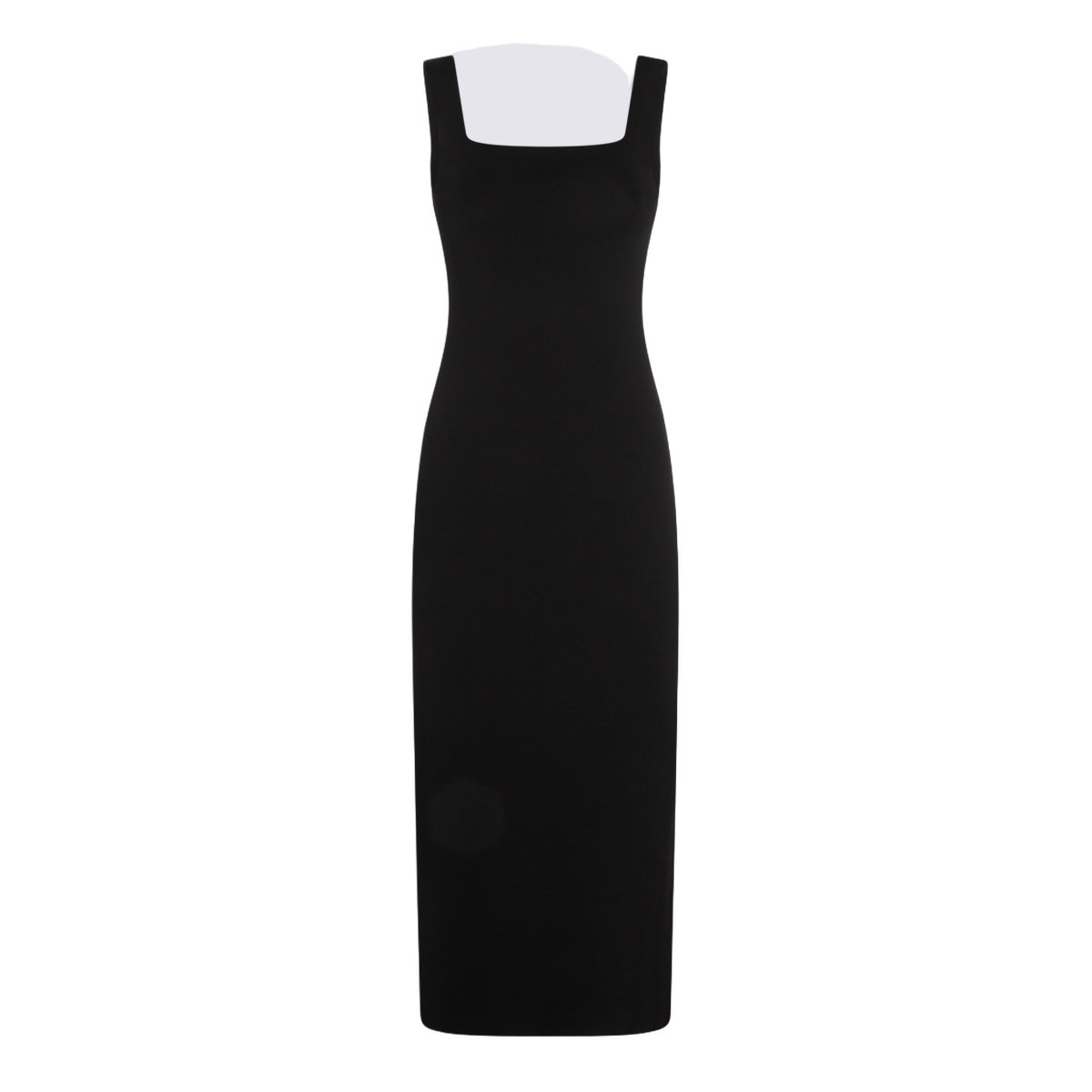 Khaite Midi Dress with Square Neckline Zwart