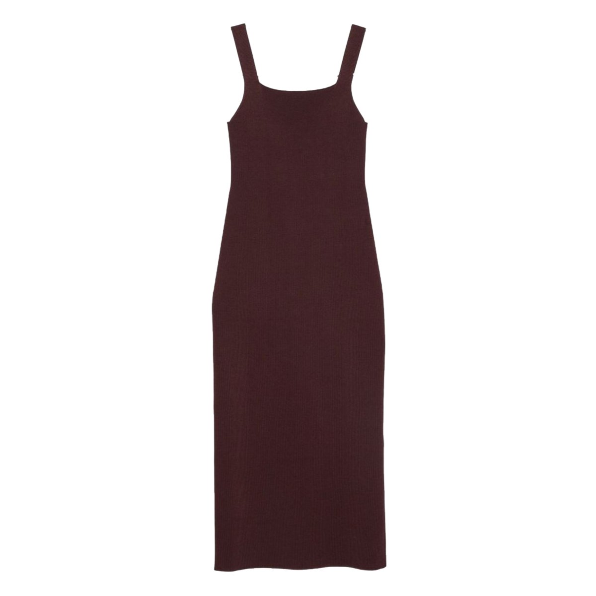 Khaite Square Neckline Full-Length Brown Dress Maroon