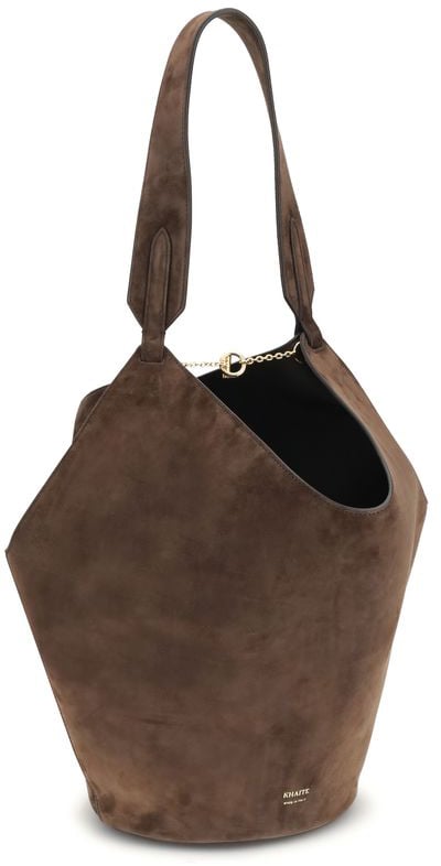 Khaite Khaite Brown Calf Leather Bos Taurus Shoulder Bag Bruin