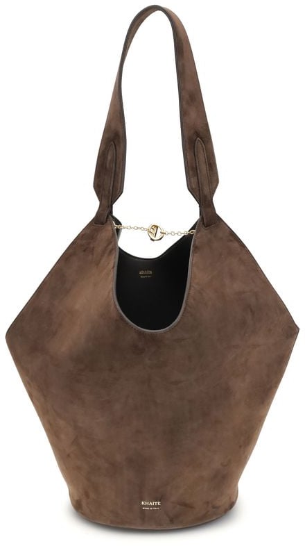Khaite Khaite Brown Calf Leather Bos Taurus Shoulder Bag Bruin