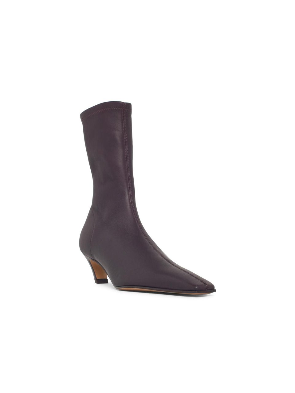 Khaite 'Arizona' Burgundy Leather Ankle Boots Grijs