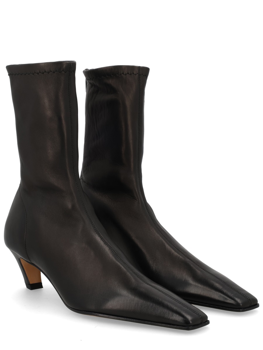 Khaite Arizona Pointed Toe Curved Heel Boots Zwart