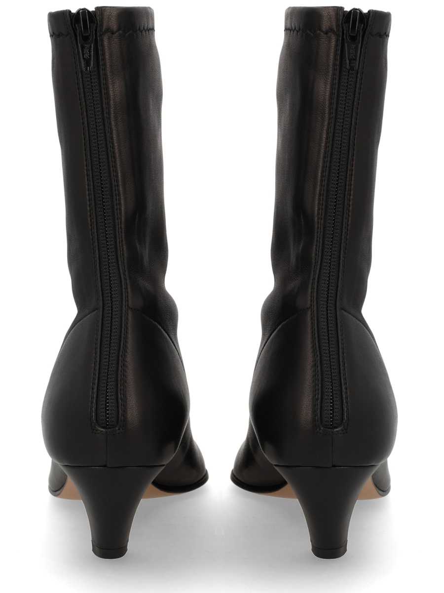 Khaite Arizona Pointed Toe Curved Heel Boots Zwart