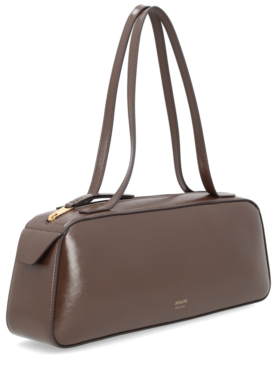 Khaite Simona Calfskin Glossy Handbag Grijs