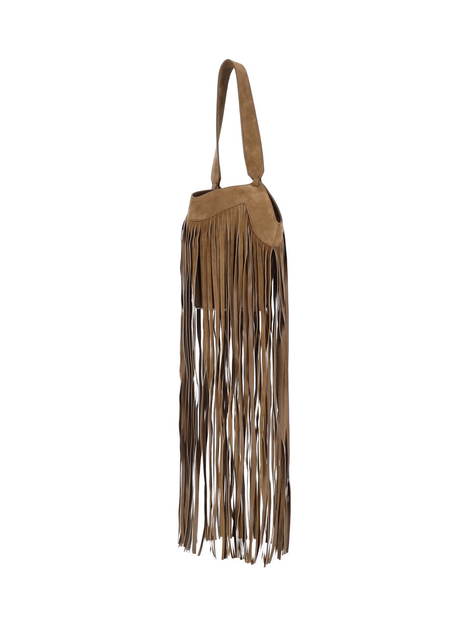 Khaite Fringe Tote Bag 'Lotus' in Brown Calf Suede Bruin