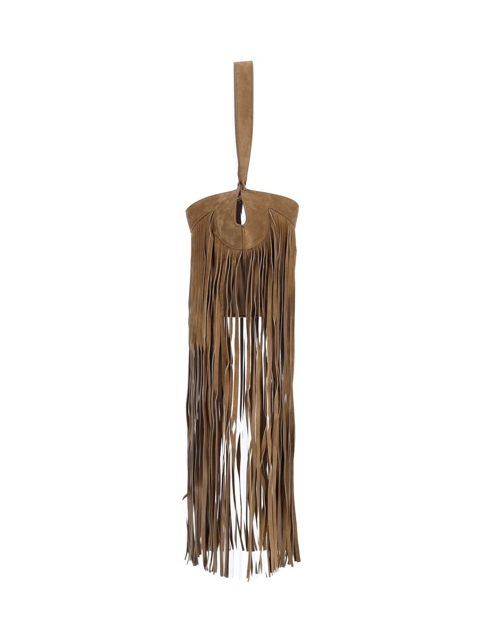 Khaite Fringe Tote Bag 'Lotus' in Brown Calf Suede Bruin