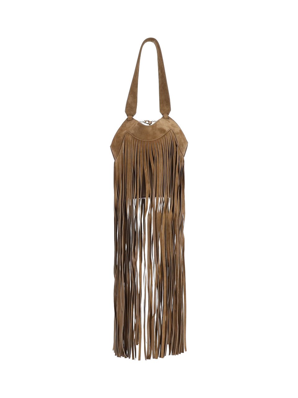 Khaite Fringe Tote Bag 'Lotus' in Brown Calf Suede Bruin