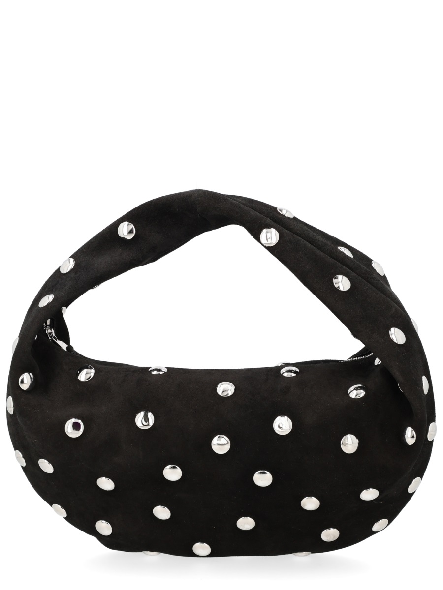 Khaite Olive Calf Leather Medium Hobo Bag Zwart