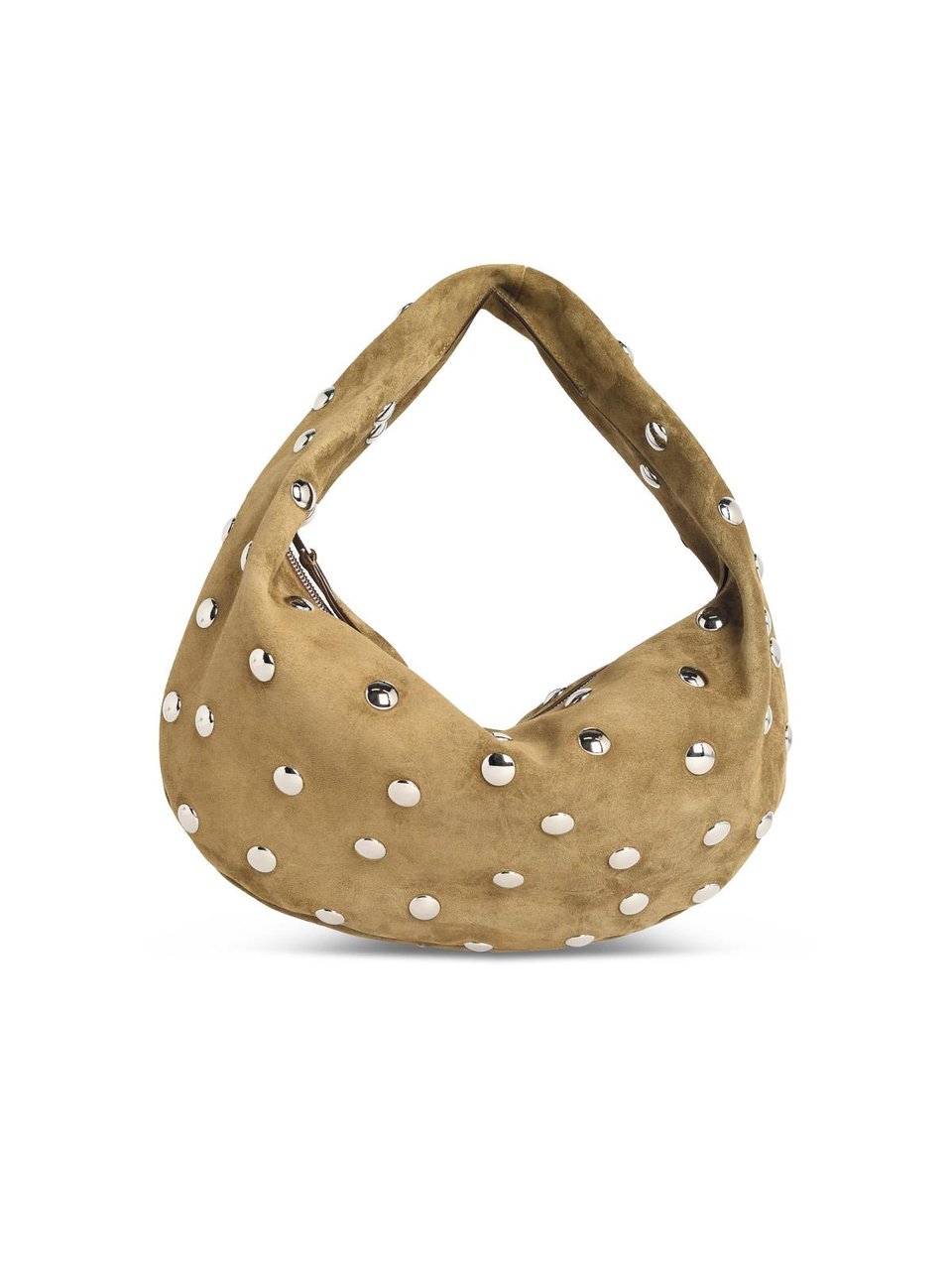Khaite Olivia Hobo' Mud Green Suede Bag Neutraal