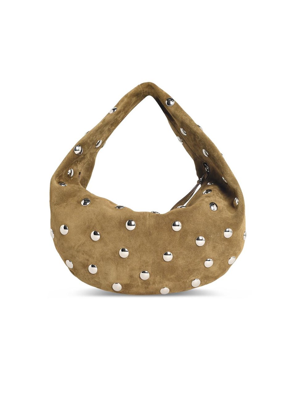 Khaite Olivia Hobo' Mud Green Suede Bag Neutraal