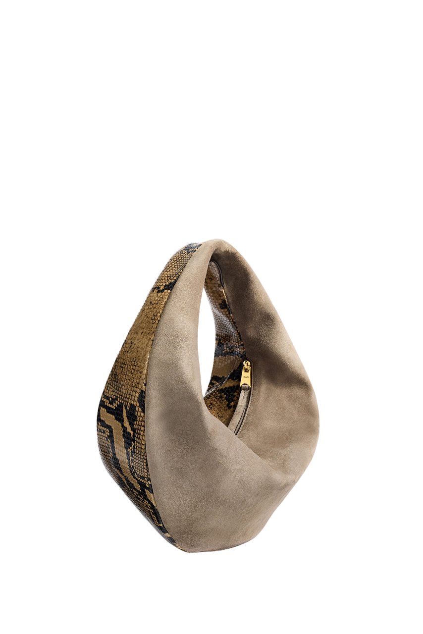 Khaite Beige Olivia Medium Suede Bag Bruin