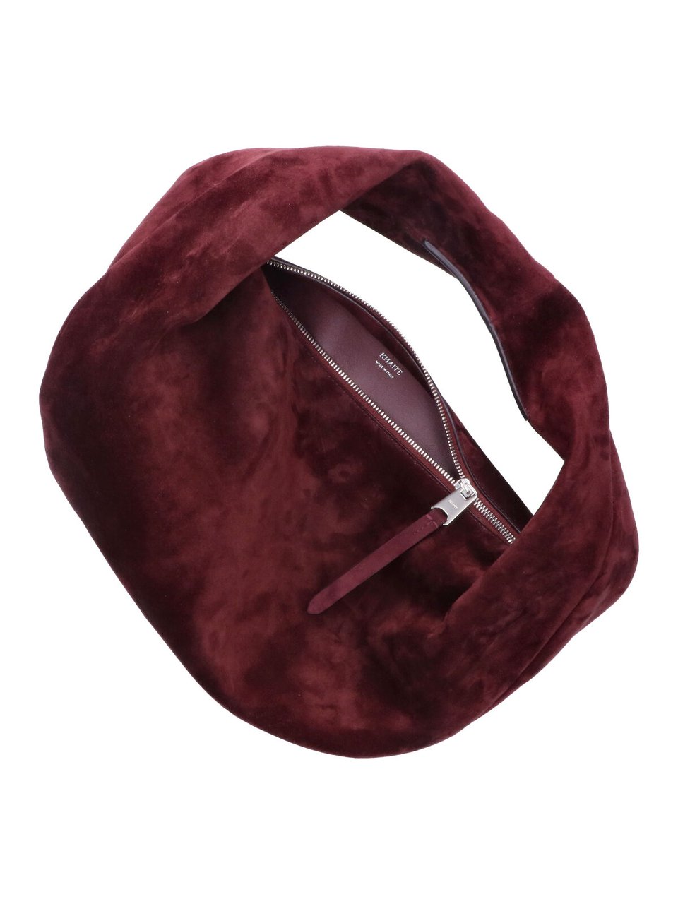 Khaite Burgundy Olivia Leather Hobo Bag Maroon