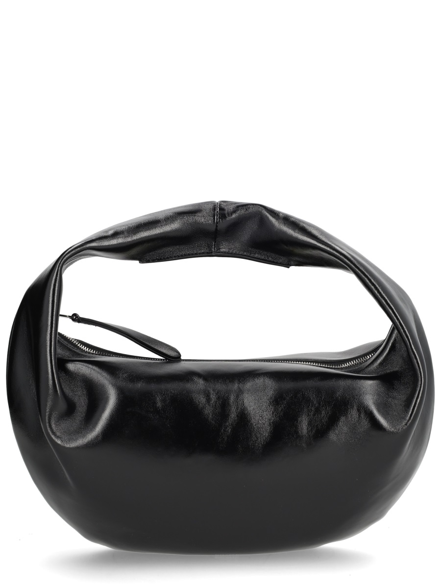 Khaite Black Crescent Calf Leather Shoulder Bag Zwart