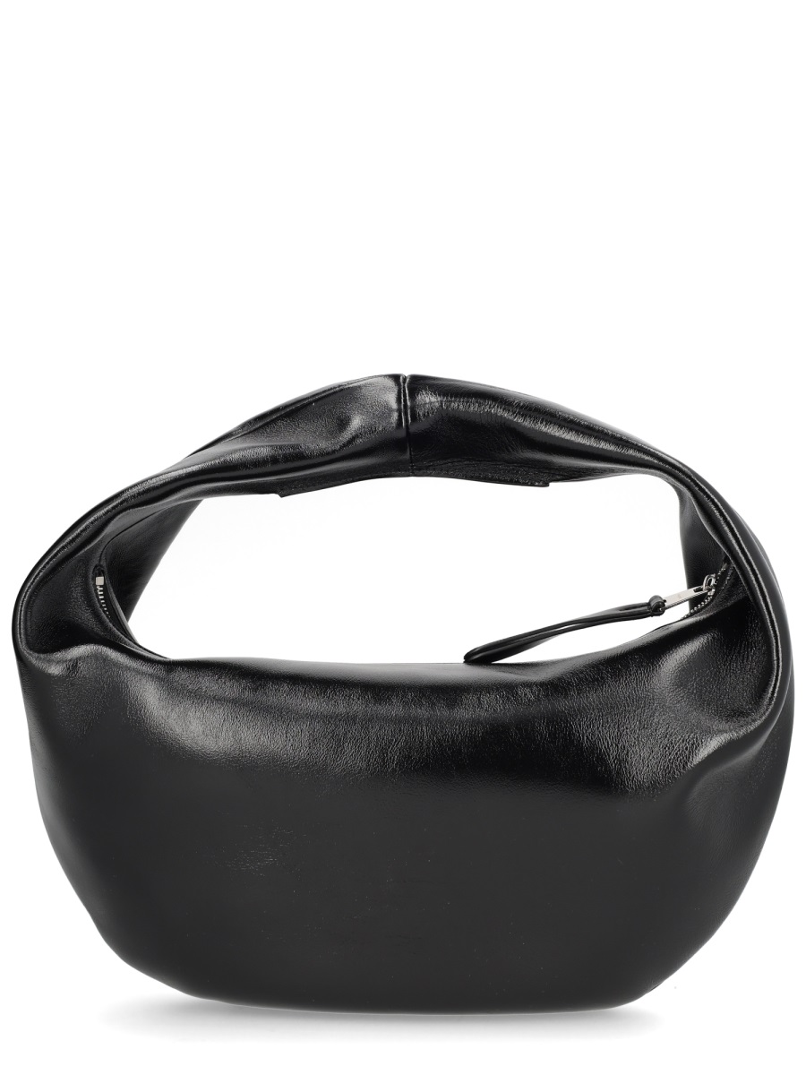 Khaite Black Crescent Calf Leather Shoulder Bag Zwart