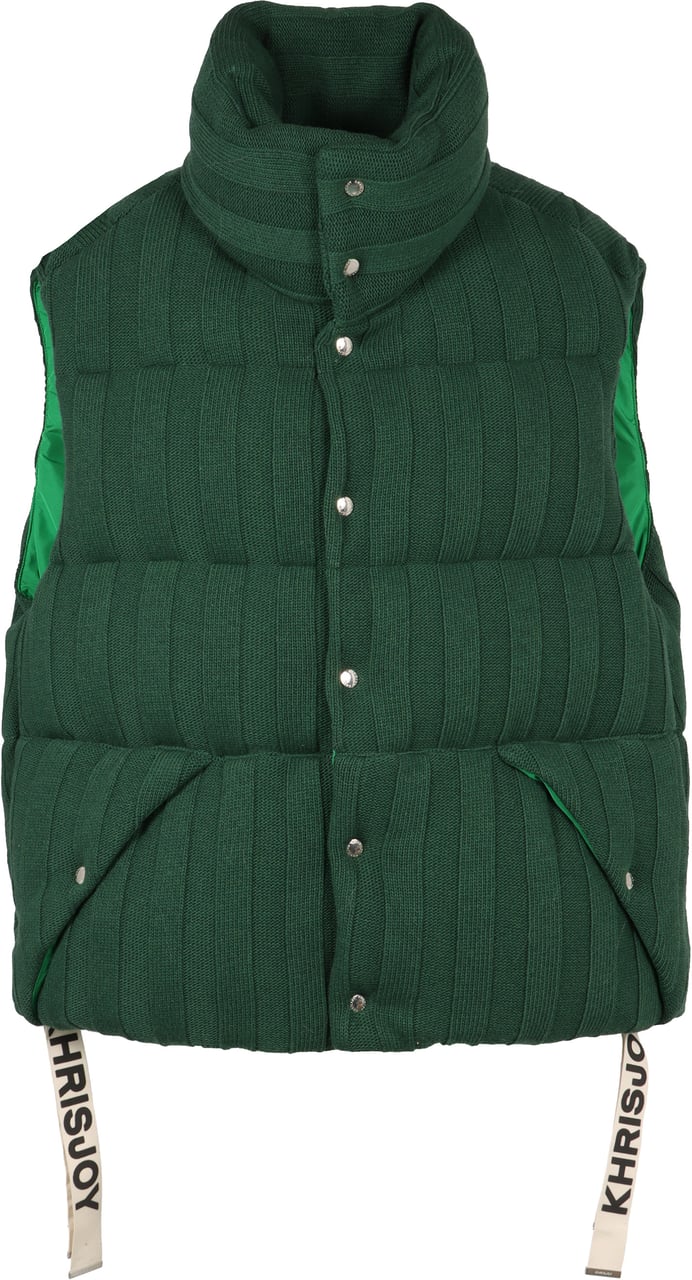 khrisjoy Puff Knitted Padded bodywarmer Groen
