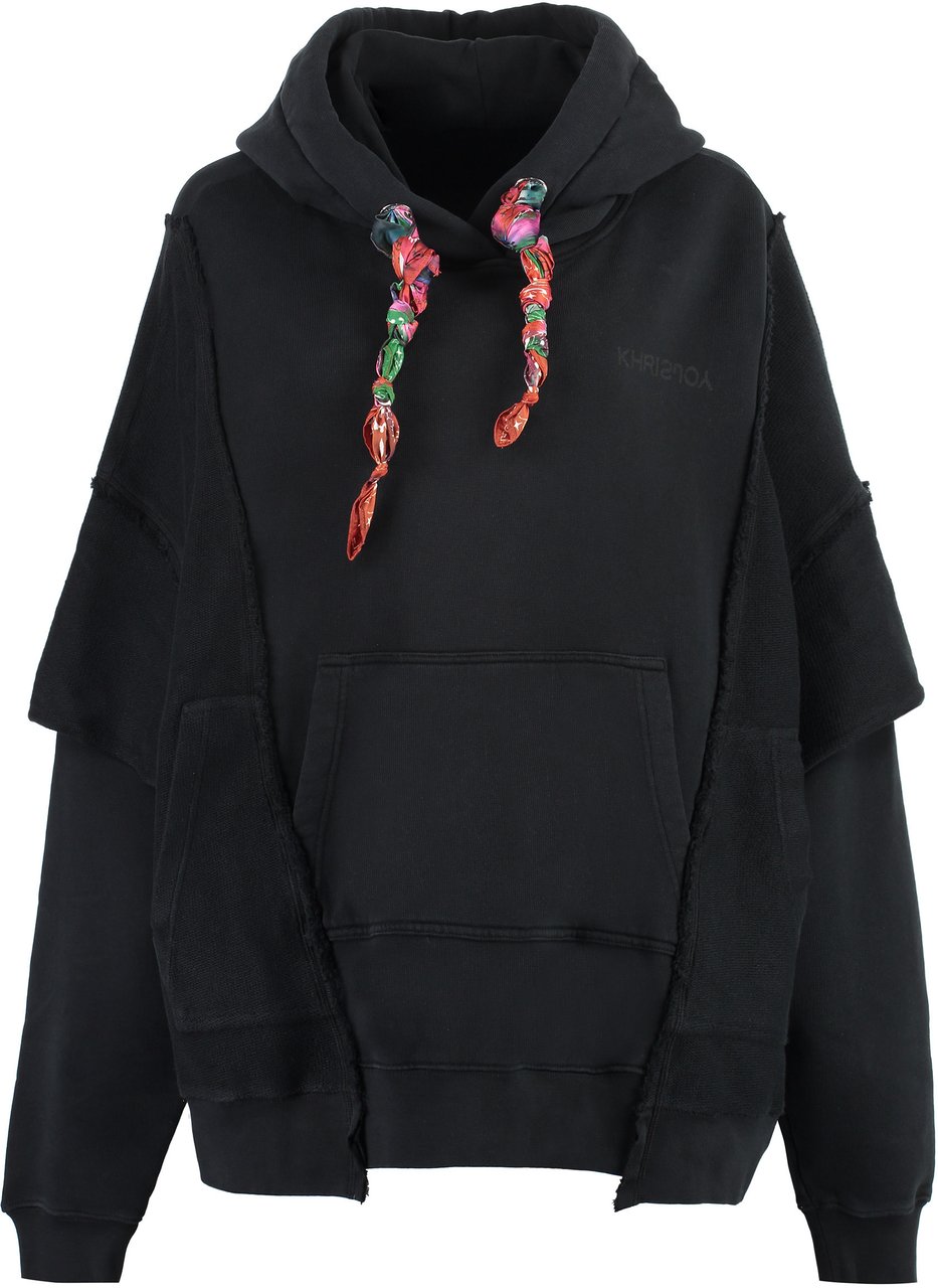 khrisjoy Cotton hoodie Zwart