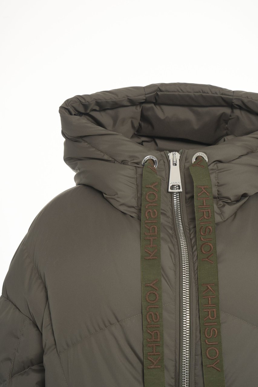 khrisjoy Puffer jacket with hood Groen
