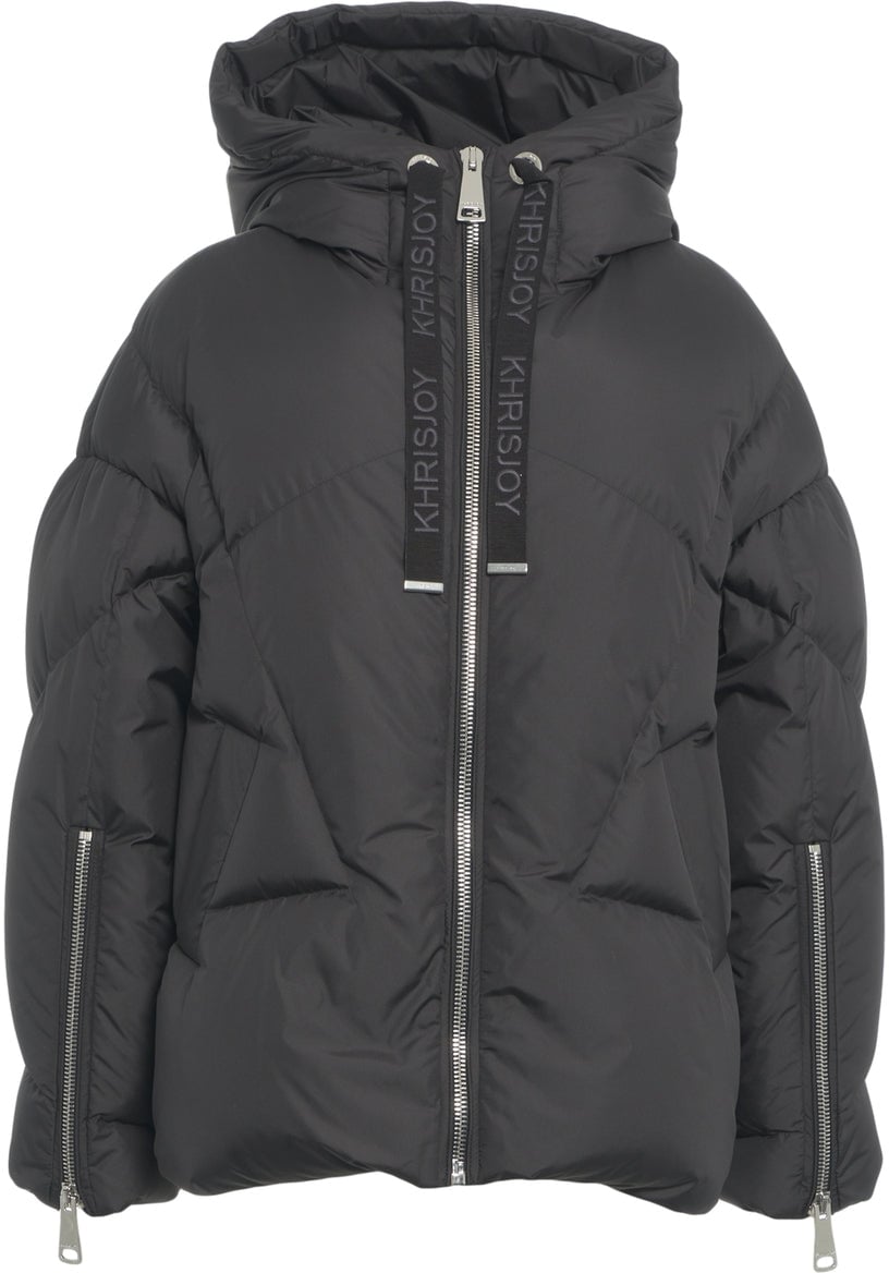 khrisjoy Puffer jacket with hood Zwart