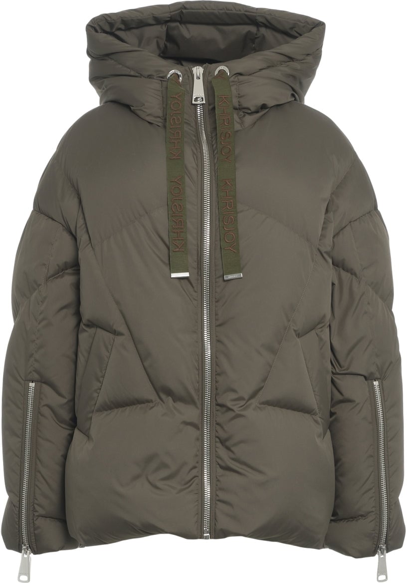 khrisjoy Puffer jacket with hood Groen