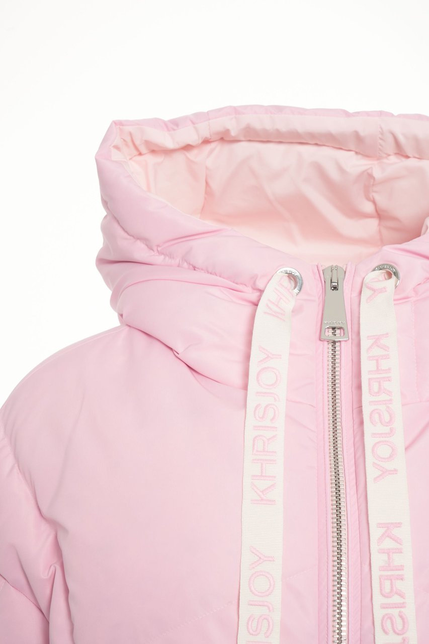 khrisjoy Quilted down jacket with hood Roze