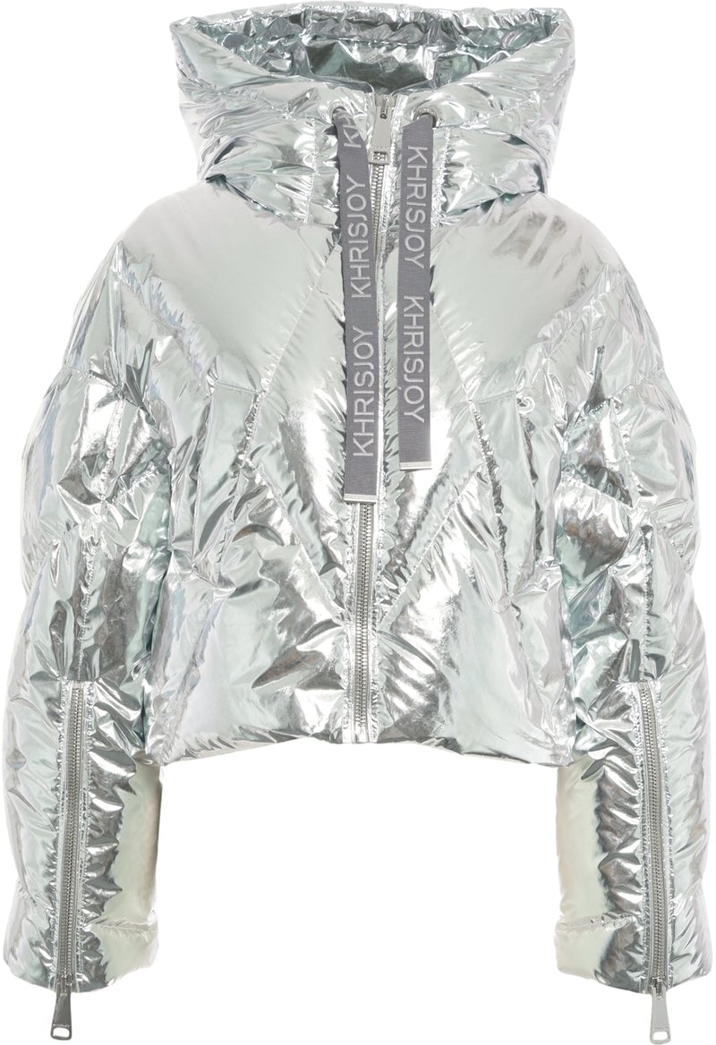 khrisjoy Puffer jacket in metallic look Zilver
