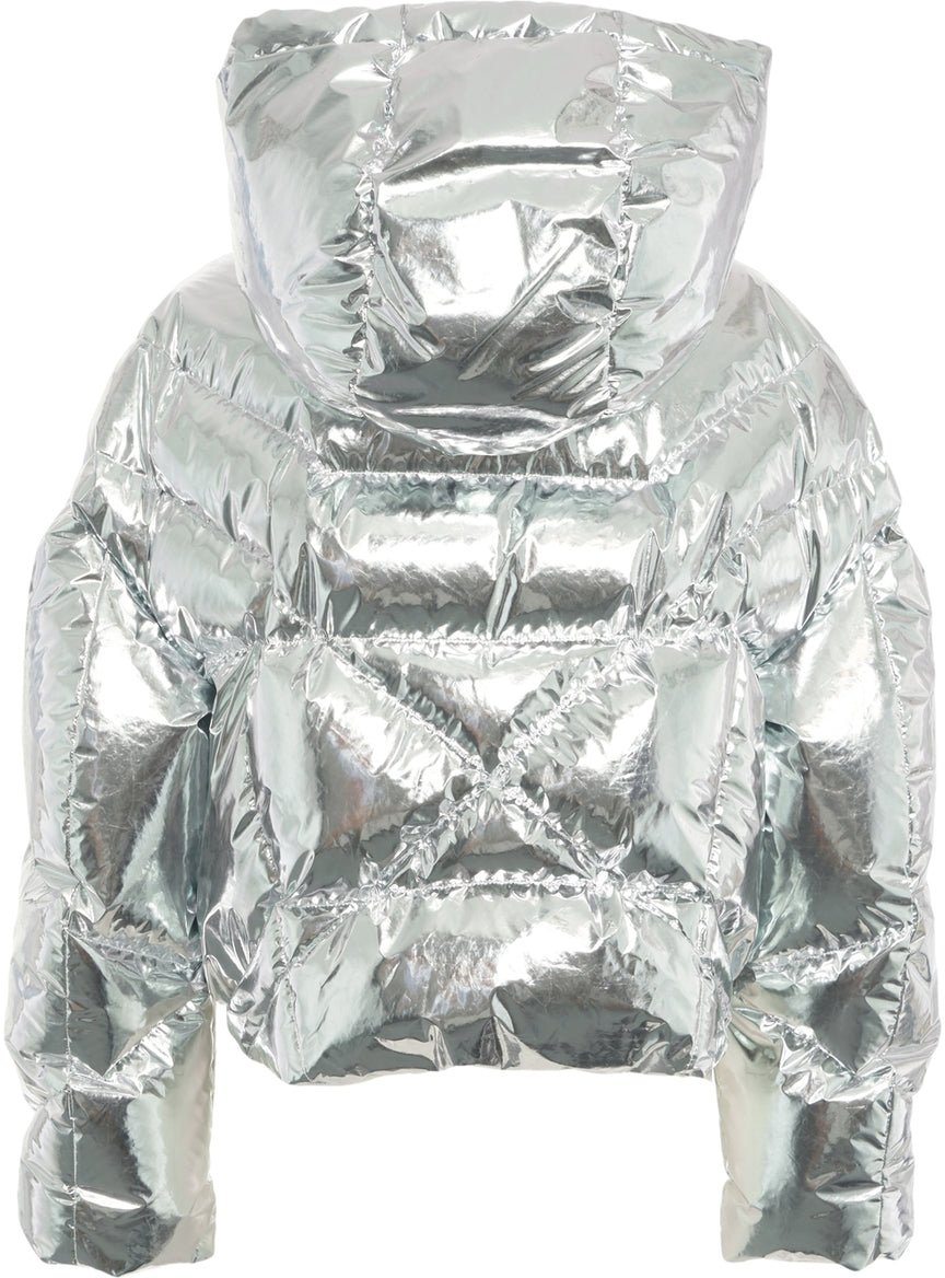khrisjoy Puffer jacket in metallic look Zilver