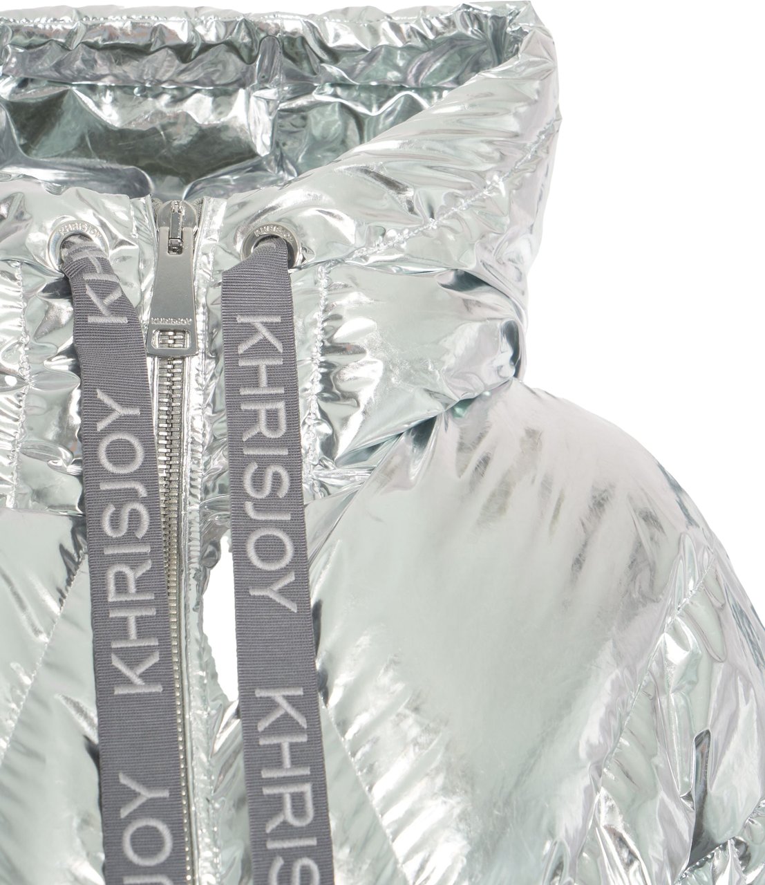 khrisjoy Puffer jacket in metallic look Zilver