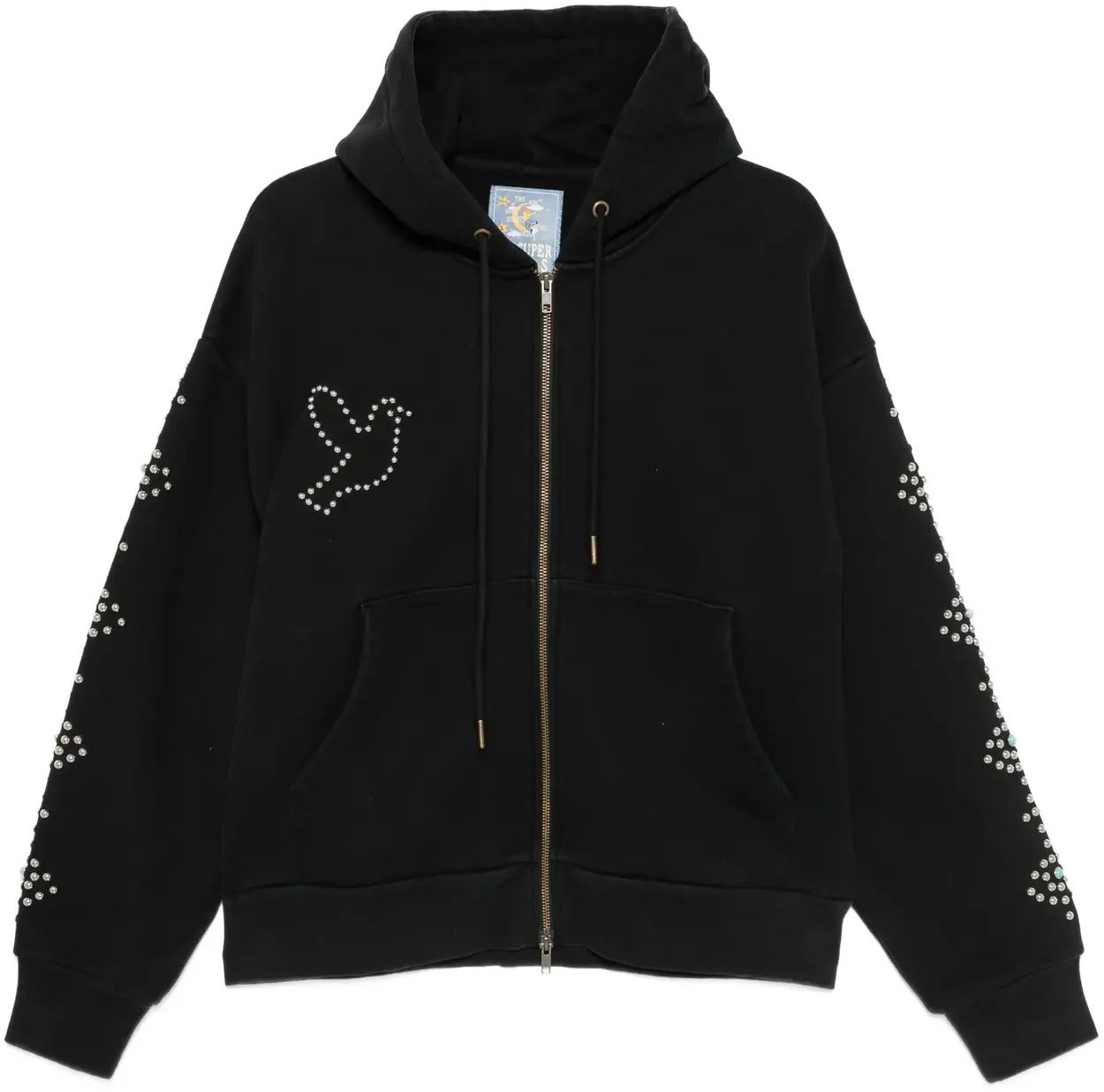 KidSuper Dove & Eye Studded Hoodie Black Zwart