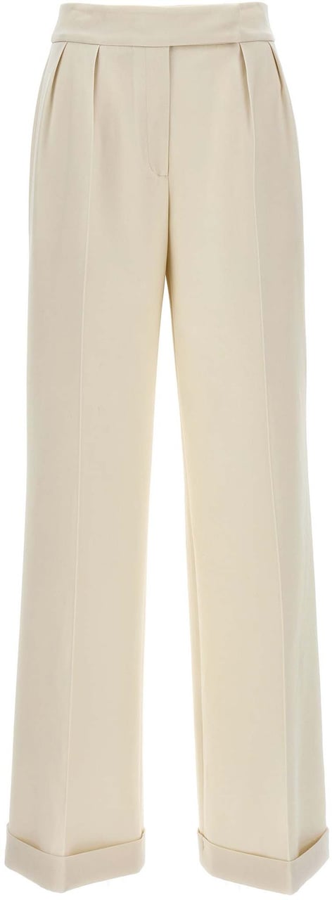 Kiton White Virgin Wool Casual Pants Wit