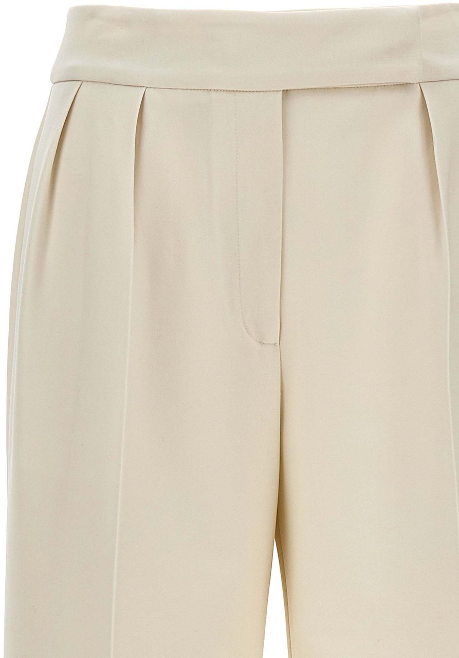 Kiton White Virgin Wool Casual Pants Wit