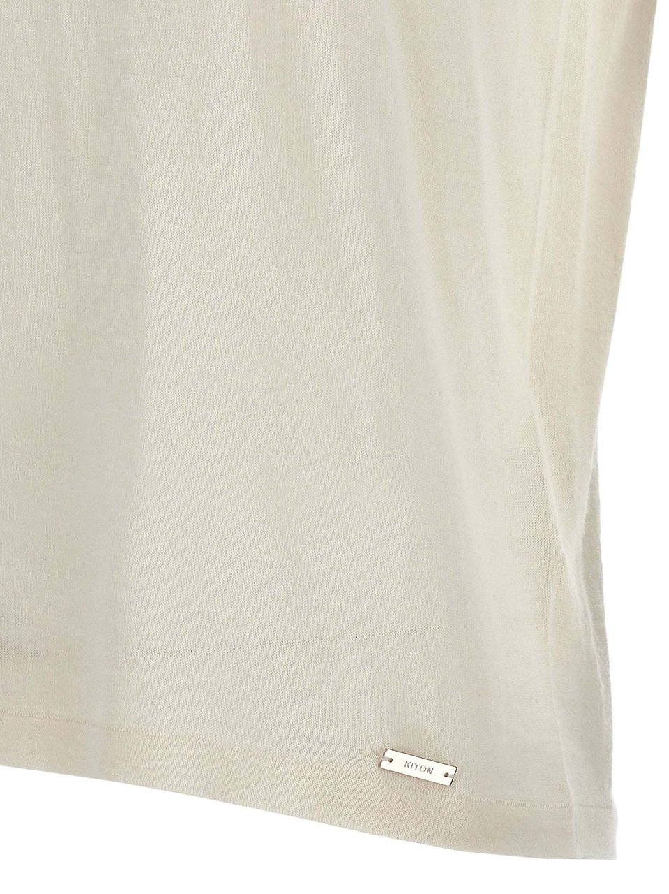 Kiton White Cashmere T-Shirt Wit