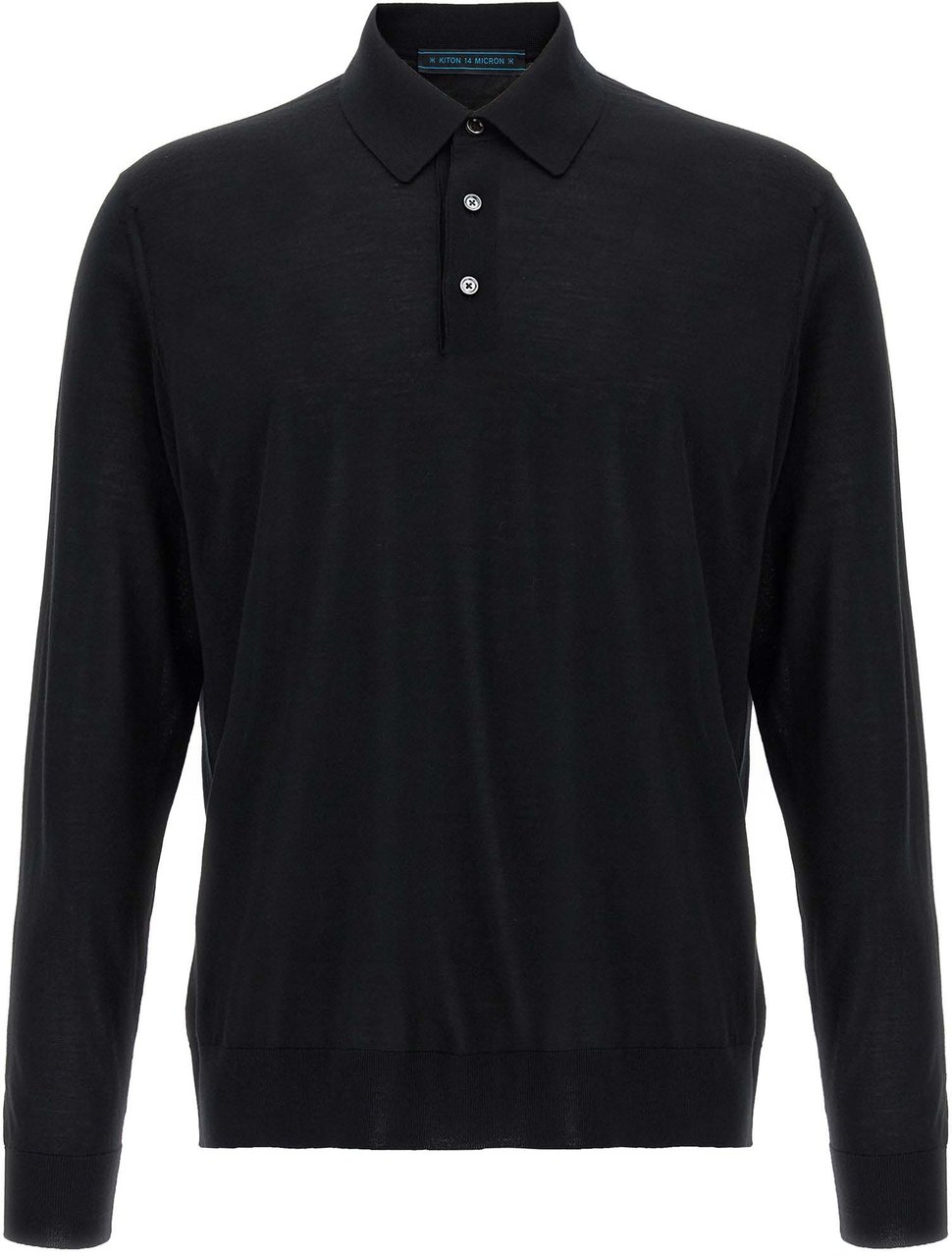 Kiton Black Wool Polo Shirt Zwart