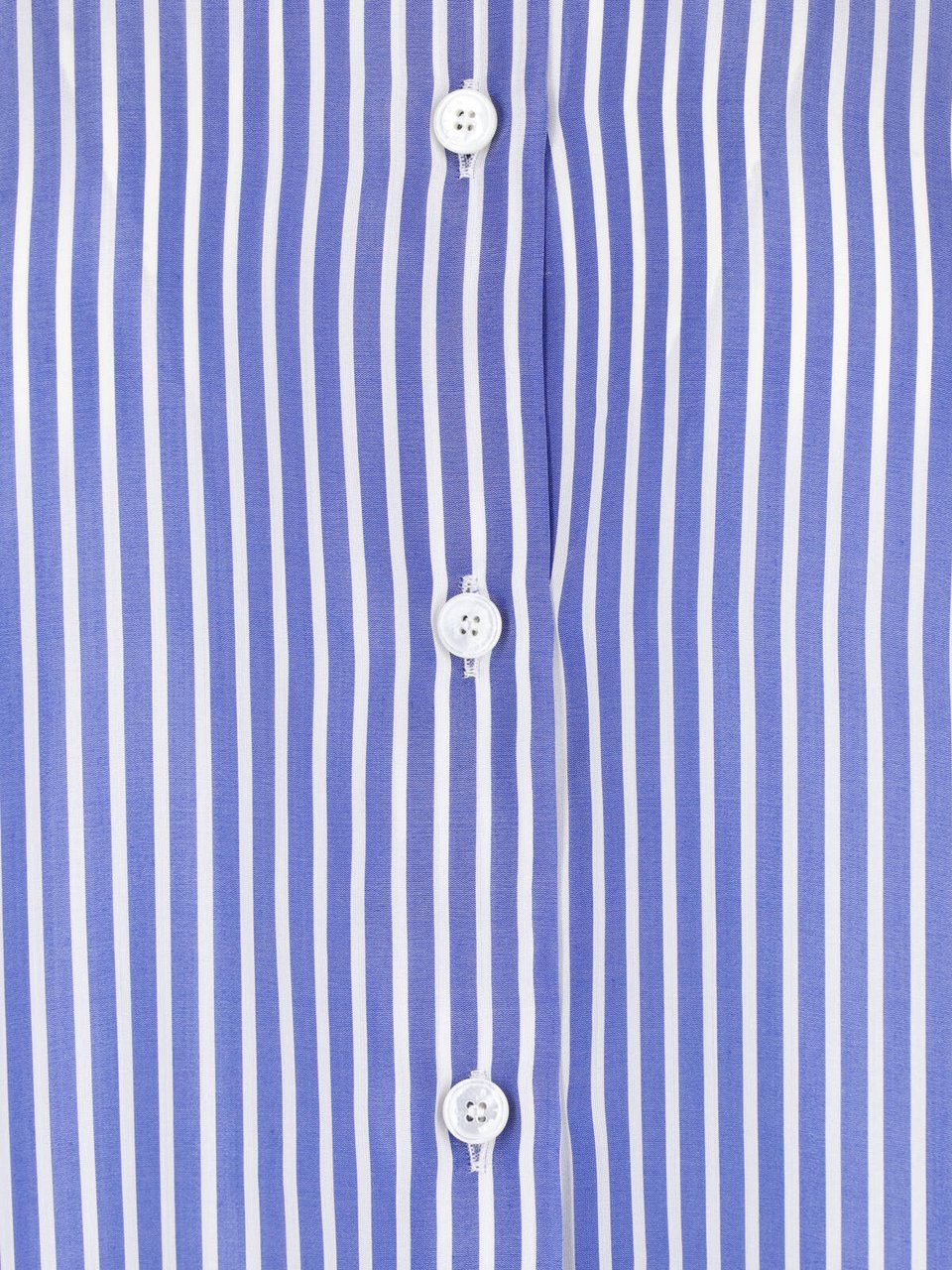 Kiton Blue Silk Striped Classic Collar Shirt Blauw