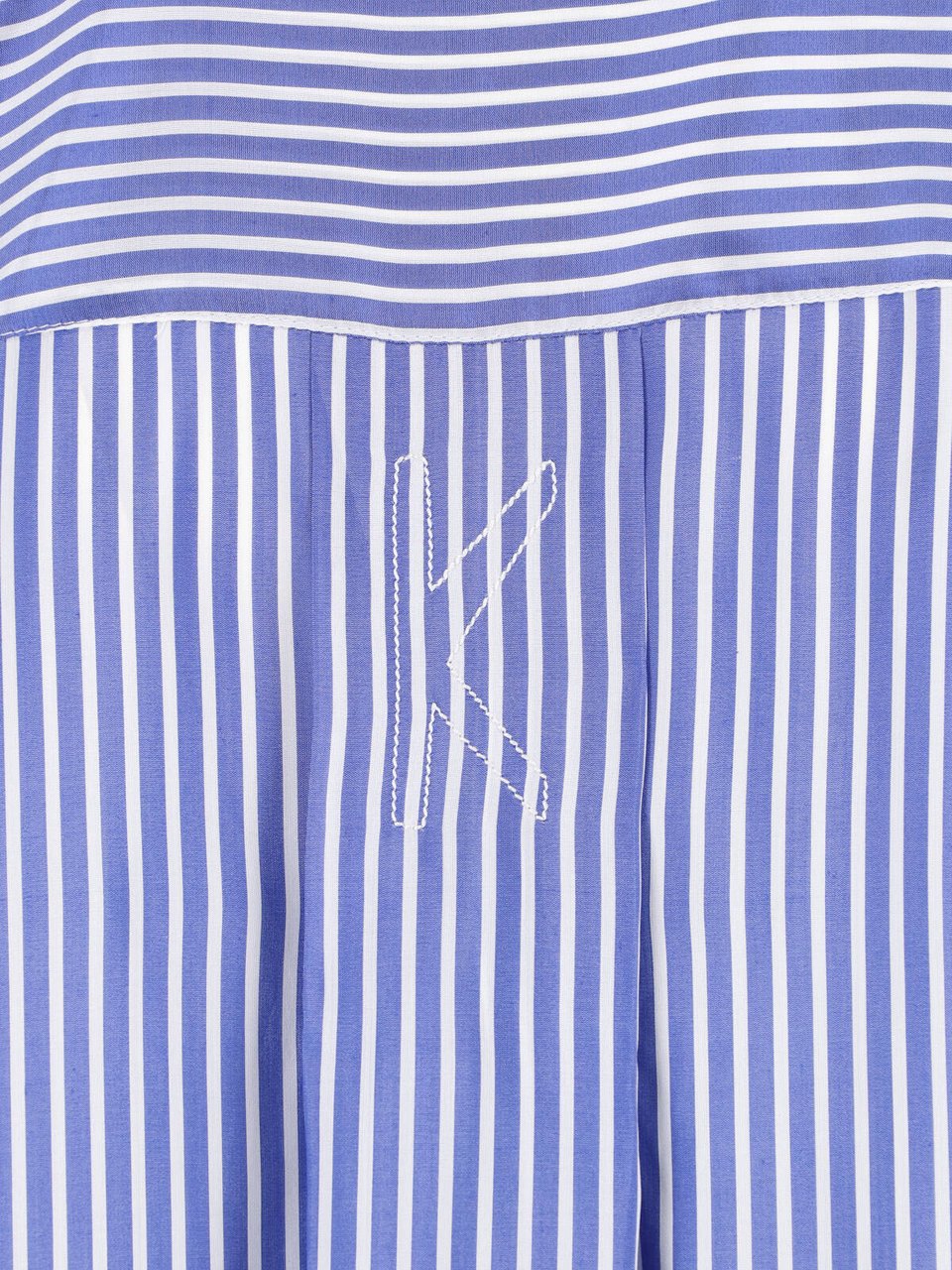 Kiton Blue Silk Striped Classic Collar Shirt Blauw