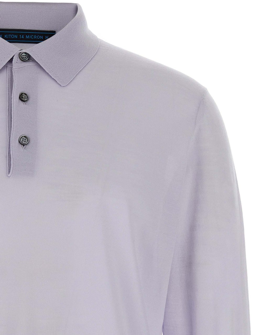 Kiton Blue Wool Polo Shirt Lichtblauw