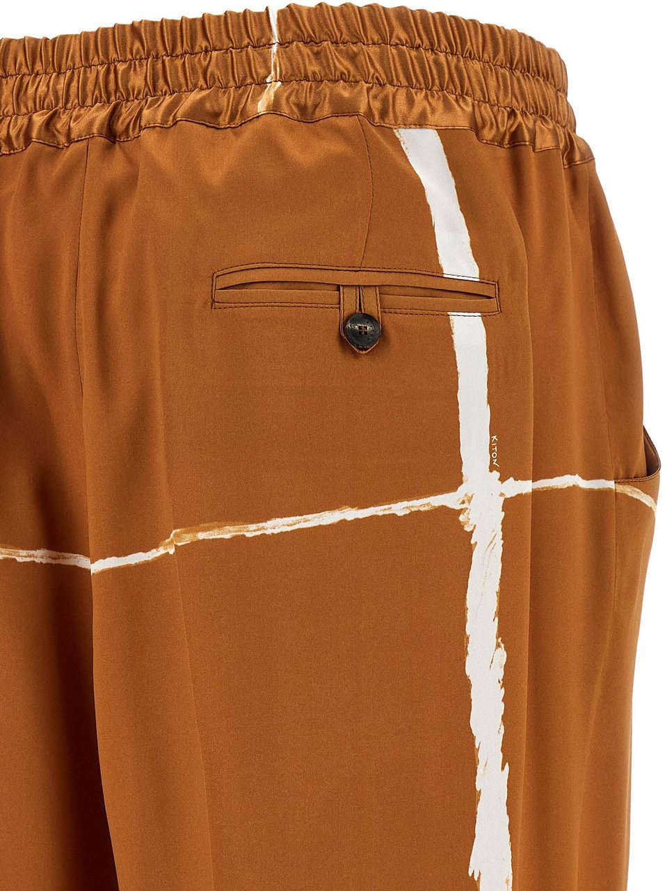 Kiton Brown Silk Casual Pants Bruin