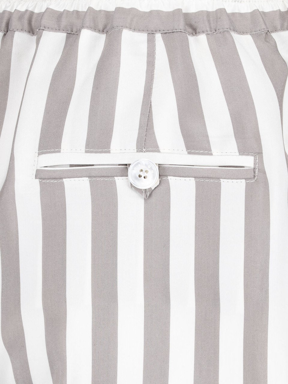 Kiton Beige Wide-Leg Vertical Striped Silk Trousers Neutraal