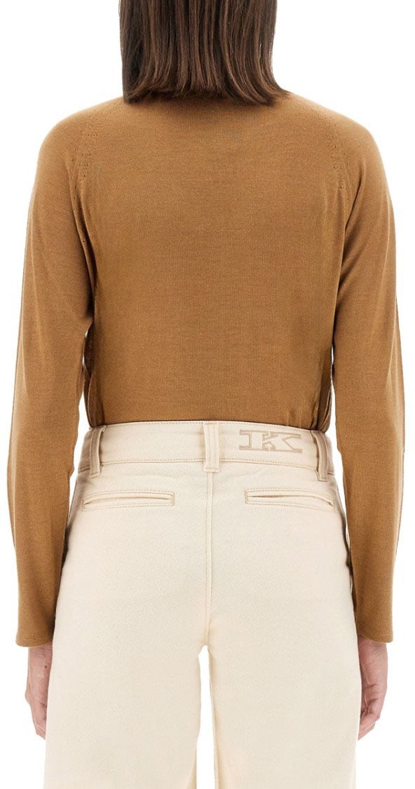 Kiton Smooth Cashmere-Silk Blend Turtleneck Shirt Bruin