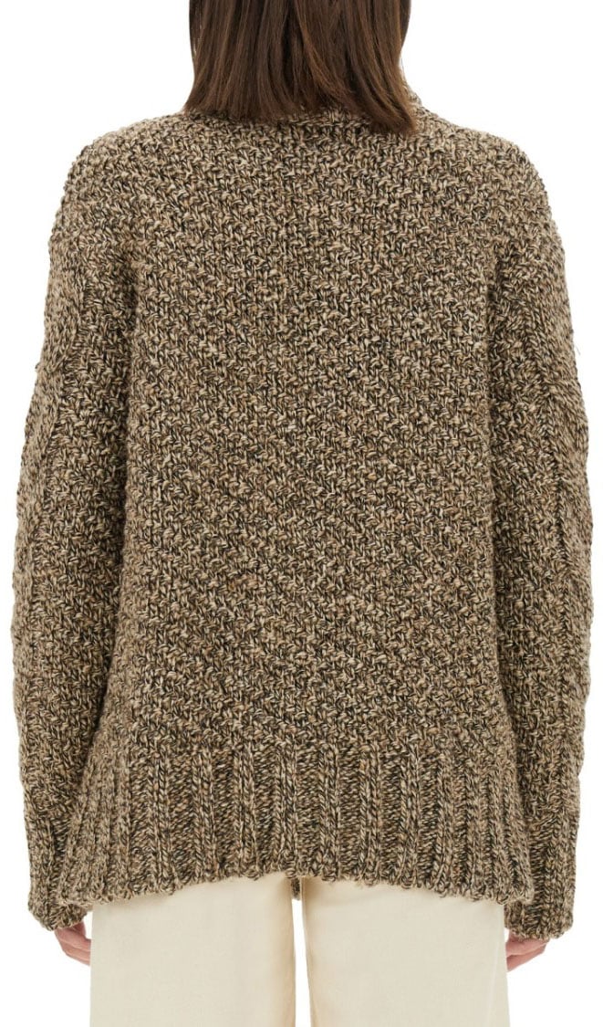 Kiton Knit Oversized Sweater With High Neck Bruin