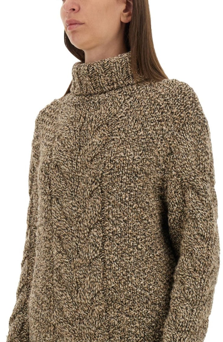 Kiton Knit Oversized Sweater With High Neck Bruin