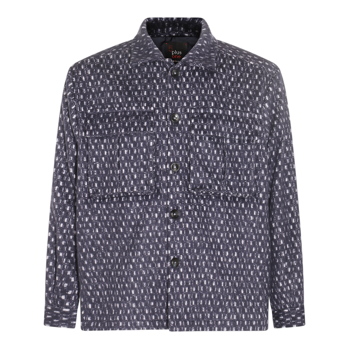 Kiton Patterned Black Casual Shirt with Classic Collar Grijs